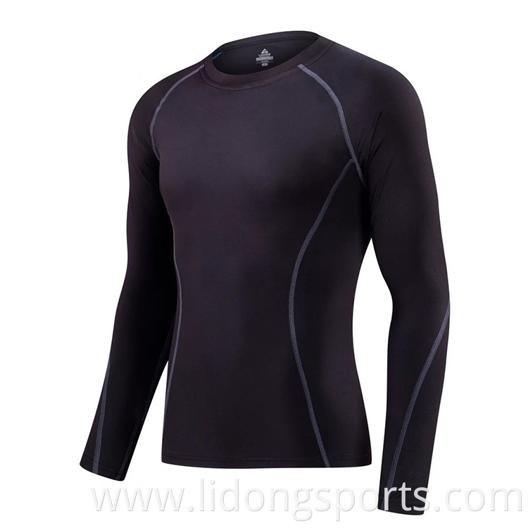 LiDong wholesale custom cheap Long sleeve gym fitness clothes for men